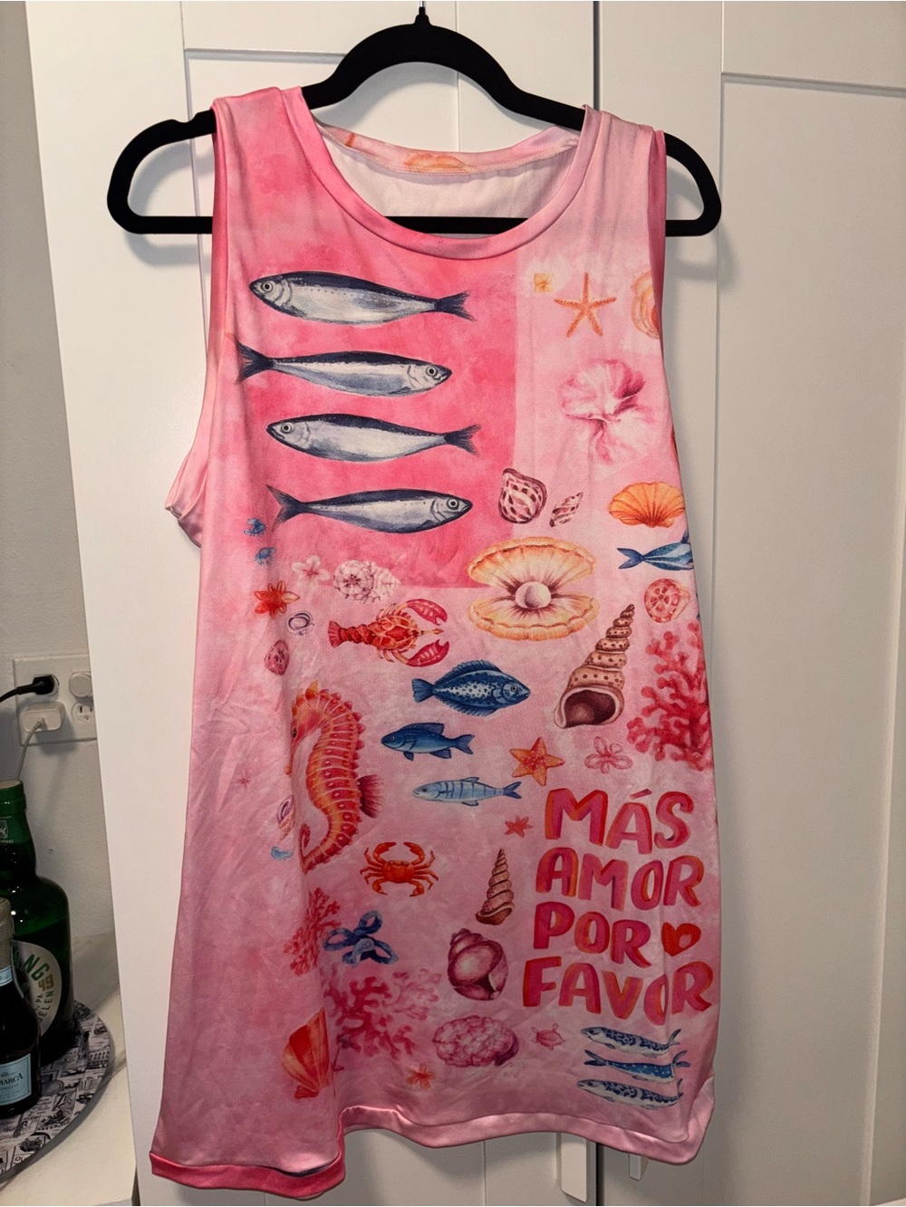 Pink Ocean Print Tank Dress - Más Amor Por Favor M/L